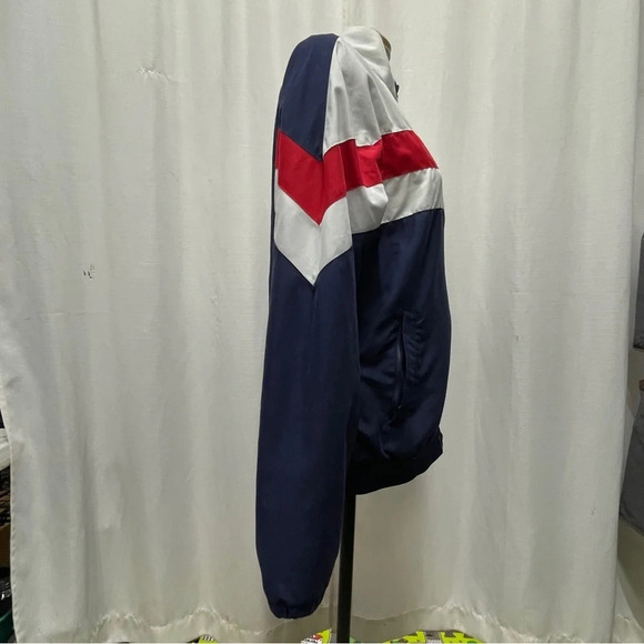 Fila Slade Track Jacket Men Logo Spell Out Red White Blue USA Windbreaker med - Picture 4 of 16